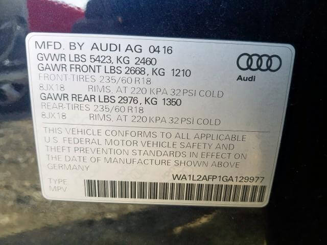 Купить AUDI Q5 PREMIUM PLUS 2016 года В США